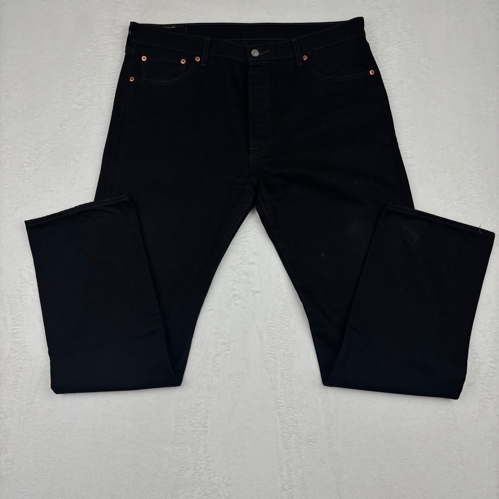 Levis 501 Original Fit Mens Black Straight Leg Button Fly Jeans 36x32